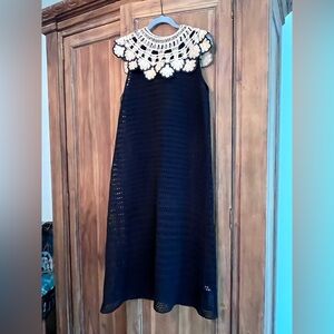 Zara Black and Cream Crochet Top